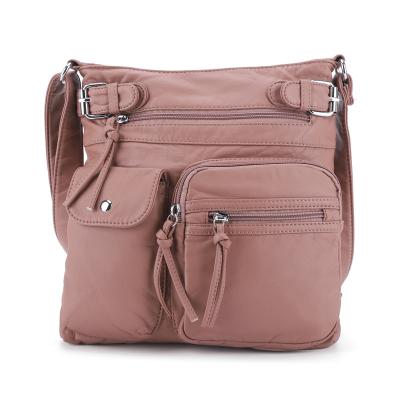 China Vintage Customize Various Color Ladies Bag Women Handbag Brown Shoulder Bag Multiple Pockets for sale