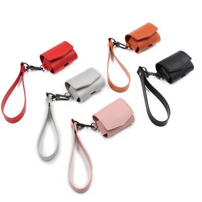 China For Pro Angel Kiss Colorful Leather Earphone AirPods Cases Plus Same Color Rope Safe And Headphone Easy To Take Waterproof Wireless Bags for sale