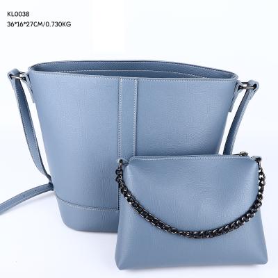 China Handbag Set For Women Bags Lady Handbags Custom High Quality Bag Chain Logo PU Leather Set 2 Pieces Handbag Set Women for sale