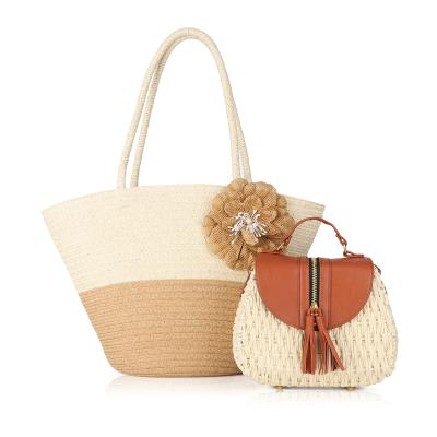 China Women Tote Fashion Single Polyester Zipper Beach Bag Beach Bag Woven Casual Fashion Ladies Summer Seaside Travel Women PU Female for sale