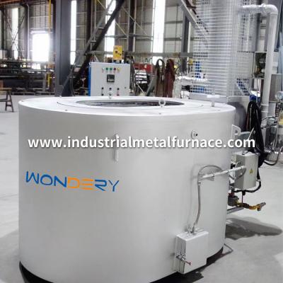 China 300 to 1000 kg Oval Gas Fired Crucible Melting Furnace Aluminum Scraps with Recuperator en venta