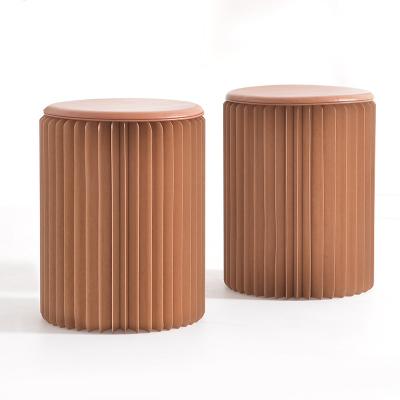 China Fashion innovation kraft paper style round stool telescopic folding outdoor portable for sale