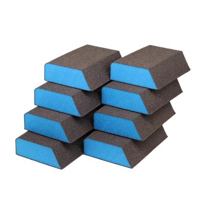 China Grinding and polishing fine grinding OEM beveled Blue Sponge sanding fine grinding block for sale