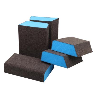 China Dry and wet water grinding can be Hot - selling hand - polished arc blue sanding sponge block for sale