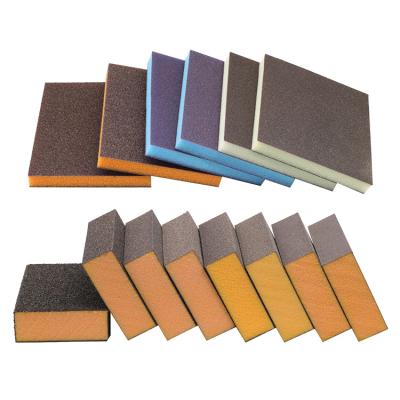 China Wet or dry polishing and grinding 70*100*25mm Polished sponge abrasives woodworking hand polished sponge block orange polished block for sale