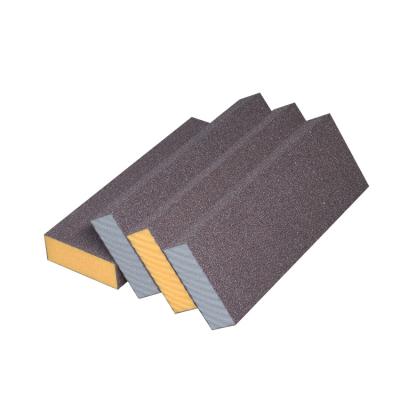 China Grinding and polishing workpiece Good quality wet and dry flexible sand grinding sponge stone grinding sponge foam manual sand polishing grinding block for sale