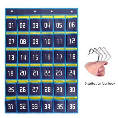 China Modern Numbered 30 Pockets Chart Cell Phone Organizer Calculator Mobile Phone Hanging Holders Hanging Storage Bag for Classroom for sale