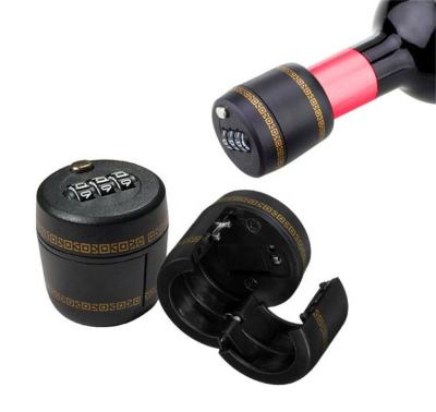 China Disposable Small Digit Plastic Wine Bottle Lock Secret With Password Creative Bar Wine Bottle Lock for sale