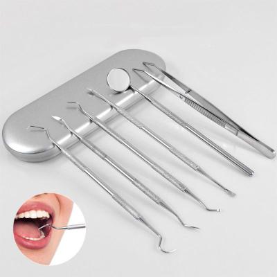 China Portable Remove Dental Calculus Kit Stainless Steel Oral Hygiene Deep Plaque Remover For Teeth Cleaning Kit for sale