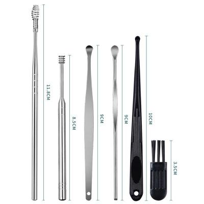 China Ear Wax Cleaner 8 Pcs Set Spiral Ear Wax Remover Kit Tools Kit Cleaning Brush Curette Ear Wax Remover Adult Kids Safety for sale