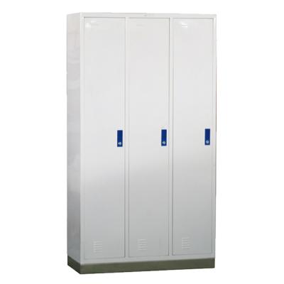 China Modern three-door clothes changing wardrobe with stainless steel base FG-49 for sale