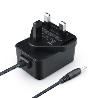 China UK Flame Retardant Material ABS+PC Plug Power Adapter 6 Volt 2 Amp Power Adapter 6v 2a AC DC Power Supply for sale