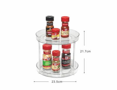 China Sustainable Double Decker Rotate Spice Rack Organizer Non-Skid Base Storage Cases for sale