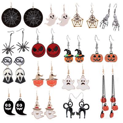 China New Arrival Vershal A3-8 Christmas Hallowmas Rhinestone Pumpkin Earrings Bat Tassel Earrings Hallowmas Jewelry for sale