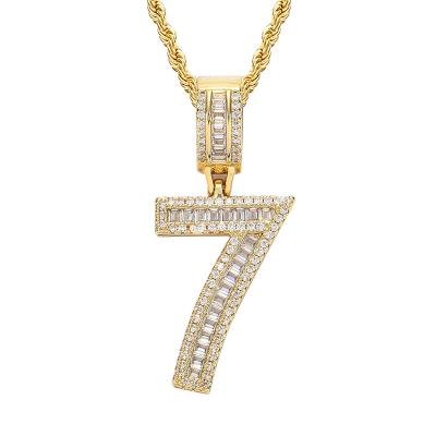 China Vershal B006 Luxury Trendy Luxury Gold Plated Vershal Style Necklace T Shape Zircon Numeral Pendant Necklace Real For Women for sale