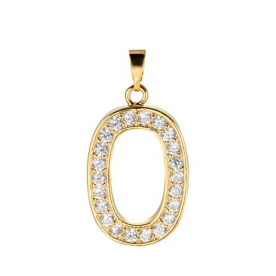 China Vershal B011 Religious Hot Design 18k Real Gold Plated Customized Inlaid Zircon Number Pendant Necklace for sale