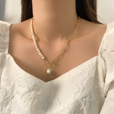 China Vintage Vershal B-1 Classic Baroque Freshwater Pearl Beads Necklace OT Buckle Pendant Necklace For Women Jewelry for sale