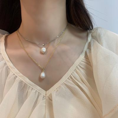 China Vershal B-3 Fashion Jewelry CLASSIC Gold Plated Pendant Necklace Minimalist Freshwater Pearl Necklace For Women for sale