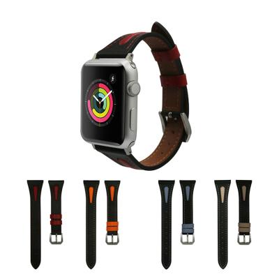 China Leather Suitable for Apple watches with small waist leather strap  Apple Watch 8_ 7SE 6 5 432  Water drop buckle watch strap for sale