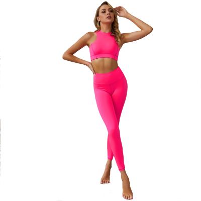 China Breathable warm design fluorescence reflective yoga bra and pants cheap yoga set custom logo for sale