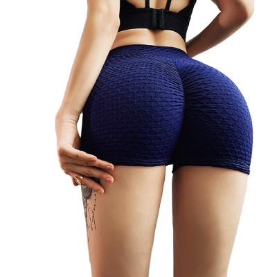 China Breathable jacquard yoga shorts fitness high waist workout apparel women butt crack! crack! running gym leggings for sale