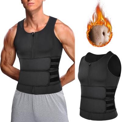 China Men Waist Trainer Double Belt Neoprene Sauna Vest Waist Trimmer Belt Sweatshirt Adult Corset Top for sale