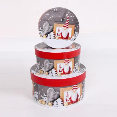 China Handmade Shihao 2247 Christmas Round Empty Gift Box Decorative Set for sale