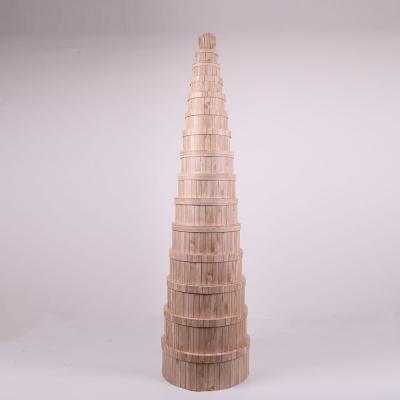 China Handmade Fancy Wood Grain 1501 Cylinder Shaped Box for sale