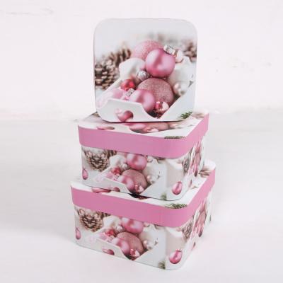 China Handmade Luxury Custom Cardboard Paper Square Box Set With Lid For Gift Packing for sale