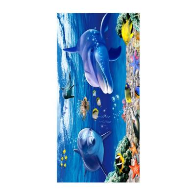 China Wholesale Novelty QUICK DRY Penguin Dolphin Shark Sea Ocean Elements Printed Beach Towels Covers for sale