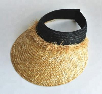 China Characteristic Natural Wheat Straw Viso Hat with Fringed Straw Trim for sale