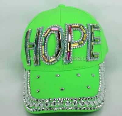 China Cotton JOINT Twill Bling Baseball Hats with Beads and Buckles for sale