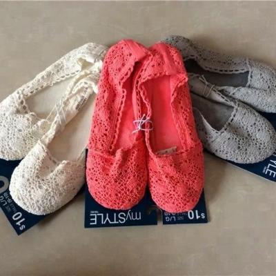 China Women Ladies Cotton Lace Indoor Ballet Flats Home Indoor Ballerina Slippers with Velvet Lining and Non-slip Suede Outsole for sale