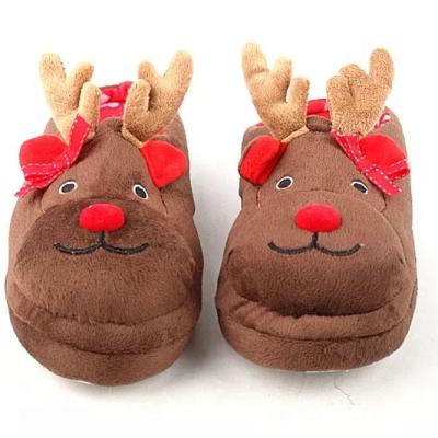 China 3D Reindeer Home Slippers Christmas Holiday Xmas Ladies Women Slippers Indoor Shoes With Sole TPR for sale