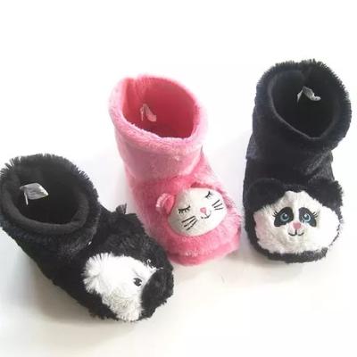 China Slipper Rejects Novelty 3D Plush Toddler Girls Youth Kid Animal Home Slipper Boots Pom Room Indoor Shoes With Fleece Lining And TPR Sole for sale