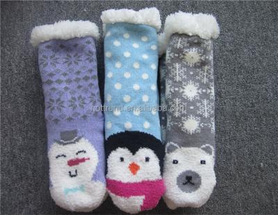 China Girls Boys Kids Children Christmas Home Slipper Socks Room Anti-Slip Floor Floor Socks with Anti-Slip ABS Liner and Grippers for sale