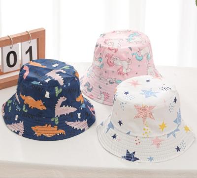 China Strawberry Printed Toddler Infant Kids Funny Star Dinosaur Fish Whale Printed Bucket Hat Fishman Hat for sale