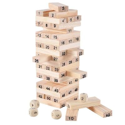 China Wooden Construction Toy Wooden Giant Jumbo Stacking Tower Building Block Game for sale