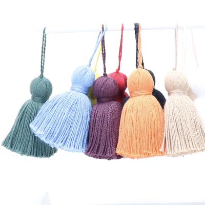 China High Quality Super Thick Chunky Rope Large Ear Tassel Hanging Curtain Pillow Fluffy Tassel Multicolor Optional Pure Cotton Expansion for sale