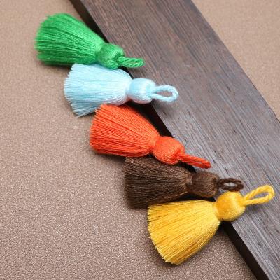 China Easy multicolor optional tassel clothing accessories cotton fimbrilla3cmTassel polyester cord 1cmHang mini tassel for sale