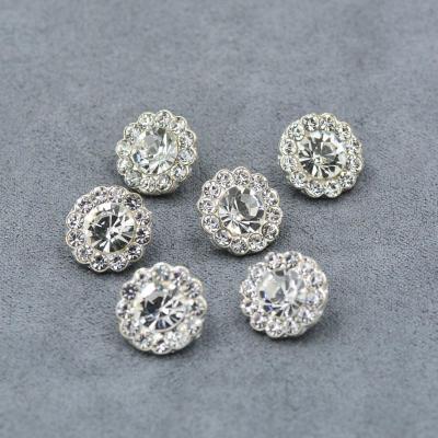 China Other 18L 11mm Rhinestone Button Ditch Coat Nickel Plated Round Shirt Button for sale