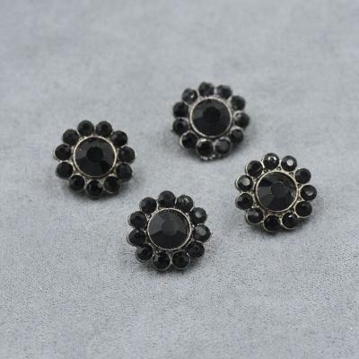 China Other Customizable 22L 14mm Black Ditch Coat Shirt Button Black Rhinestone Button for sale