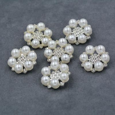 China Other 36L 23MM Big Anorak Buttons Rhinestone Pearl Decorative Buttons Sweater Bag for sale