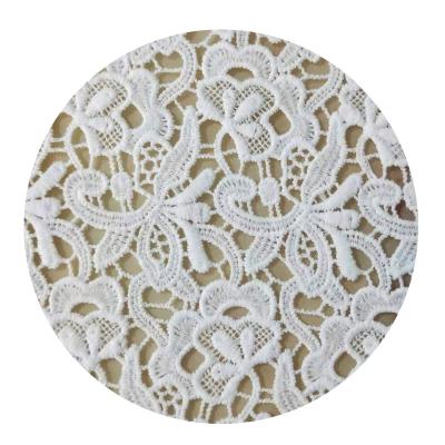 China Direct Milk Silk Water Soluble Lace Fabric 3D Factory Supply Embroidery Hollow Clothing Accessories for sale