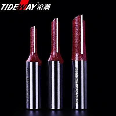 China Building Material Shops Woodworking Machinery Tools Tideway CNC Bit Wood Cutter 1/2 Shank Double Flute Straight Bit for sale