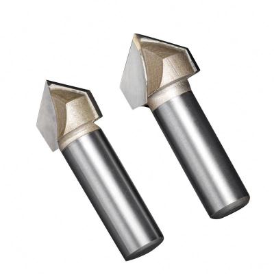 China Carbide V Groove Router Bit TIDEWAY LC0301 90 Degree Double Flute Chamfer and Bevel Bit Carbide Tipped Woodworking Tool Engraving drill for sale