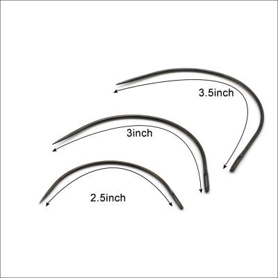 China For Commercial GlamorDove 3pcs/pack Curved Hair Extension Weaving Sewing Needle C Hair Extensions Weft Needles for sale