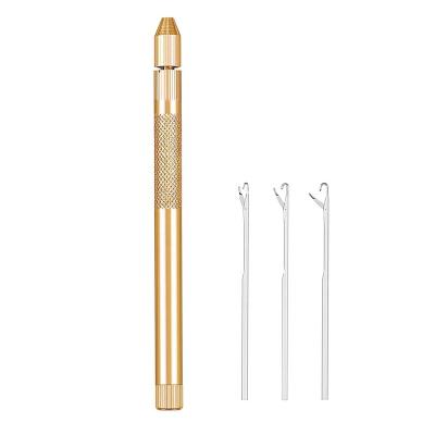 China Comfortable To Use And Anti-Slip Hair Extension GlamorDove Micro Rings Ties Bead Tools Gold Grip Hair Hook Hooks Set Hook Pulling Needle Threader for sale