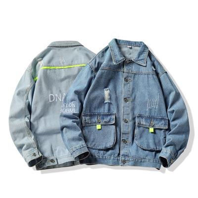 China Autumn New Arrivals Men's Slim Long Sleeve Blue Denim Jean Jacket QUICK DRY Denim Jacket for sale