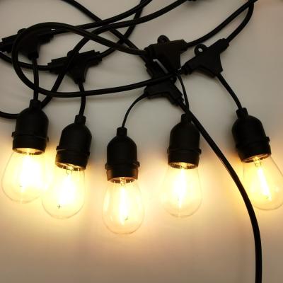 China Festoon light Fashion length customizing black cable E27 sockets S14 G45 garland strand light for festival event decoration for sale